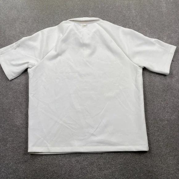 Nike Dri-FIT 24.7 Mens Training Zip Polo Shirt White Size L Soft Collared SS - Picture 6 of 8